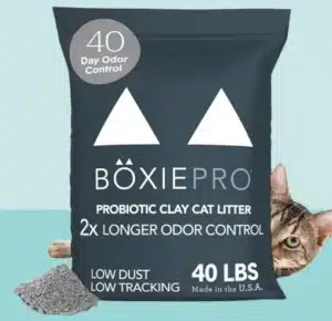 Boxie® Probiotic 40 Day Natural Odor Control Cat Litter, 40lb Clumping Clay Kitty Litter