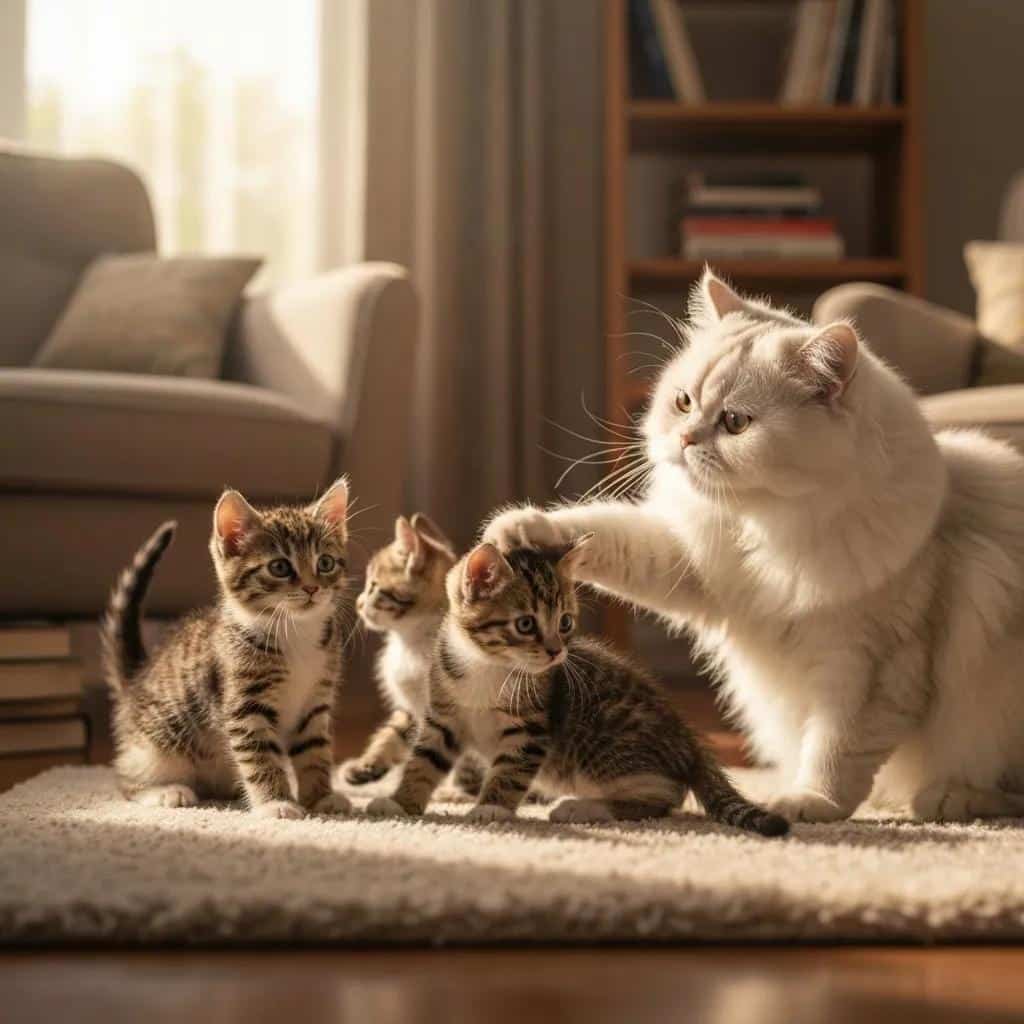 Playful Maine Coon Kittens in a Cozy Home Setting Emphasizing Their Fluffy Fur and Playful Nature